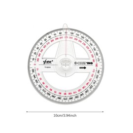 360° Protractor Set (20-Pack) – Clear Plastic Math Protractors for Geometry, Drafting & Angle Measurement – 4-Inch Swing Arm Protractor Ruler for Students, Engineers & Artists