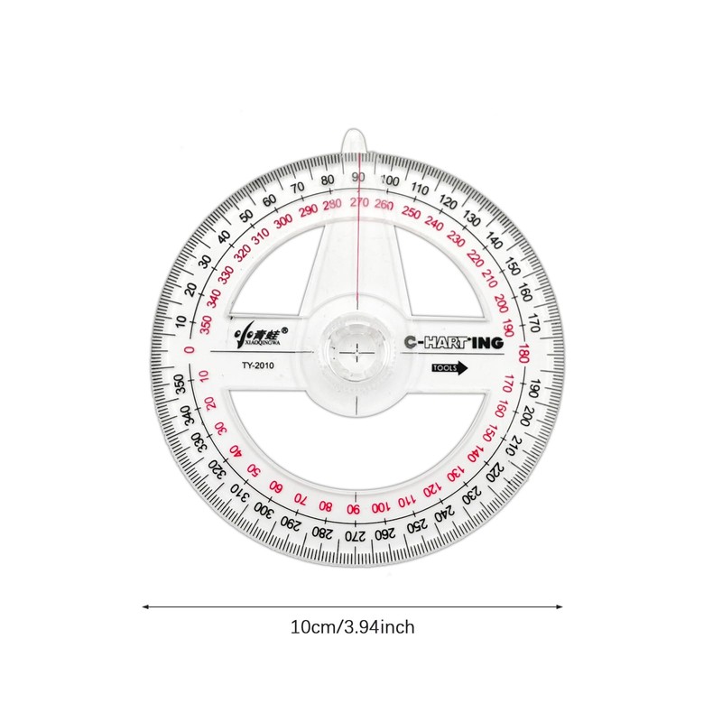 360° Protractor Set (20-Pack) – Clear Plastic Math Protractors for