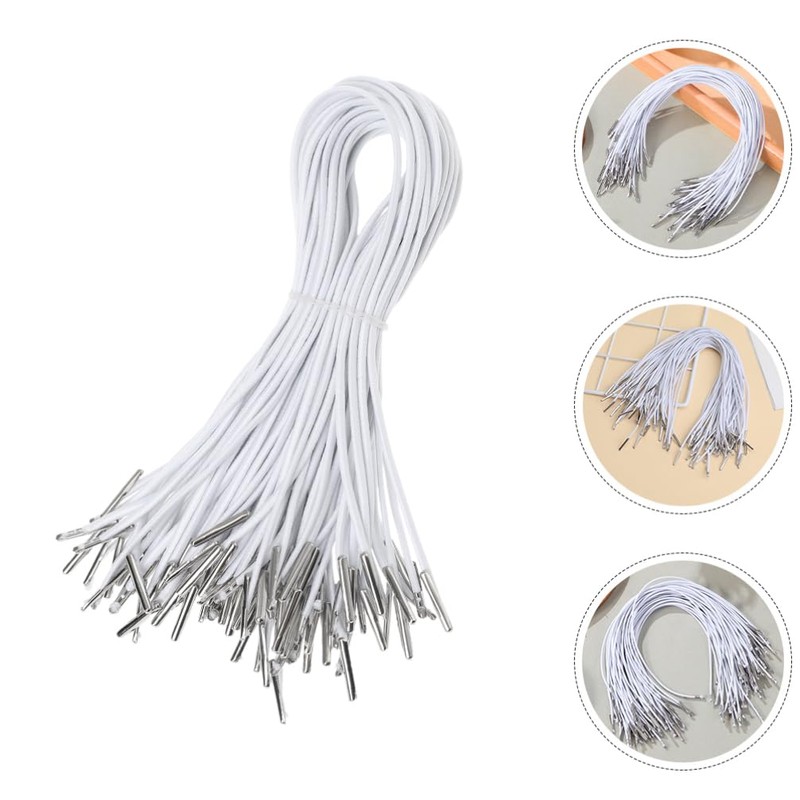 Operitacx 150Pcs Elastic Barbed Cords with Metal Ends, Stretch Loop