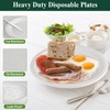 Juertime 9 inch Disposable Paper Plates - Super Strength White