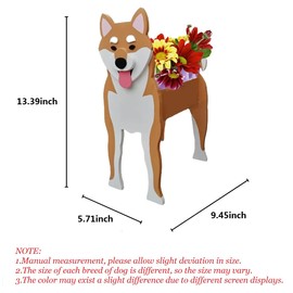 Bamboo's Grocery LoKii Shiba Inu Dog Planter, Cute Dog Plant Pot, Animal Shape Plant Containers, for Outdoor Indoor and Garden Decoration Plants