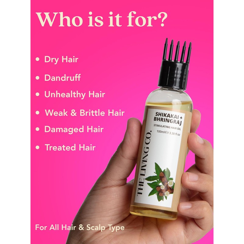 THE LIVING CO Shikakai + Bhringraj Stimulating Hair Oil For