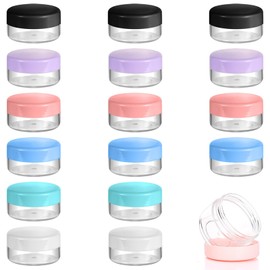 Benaewa 16 Pcs Travel Pots for Toiletries, Mini Sample Pots for Creams, Body Butters