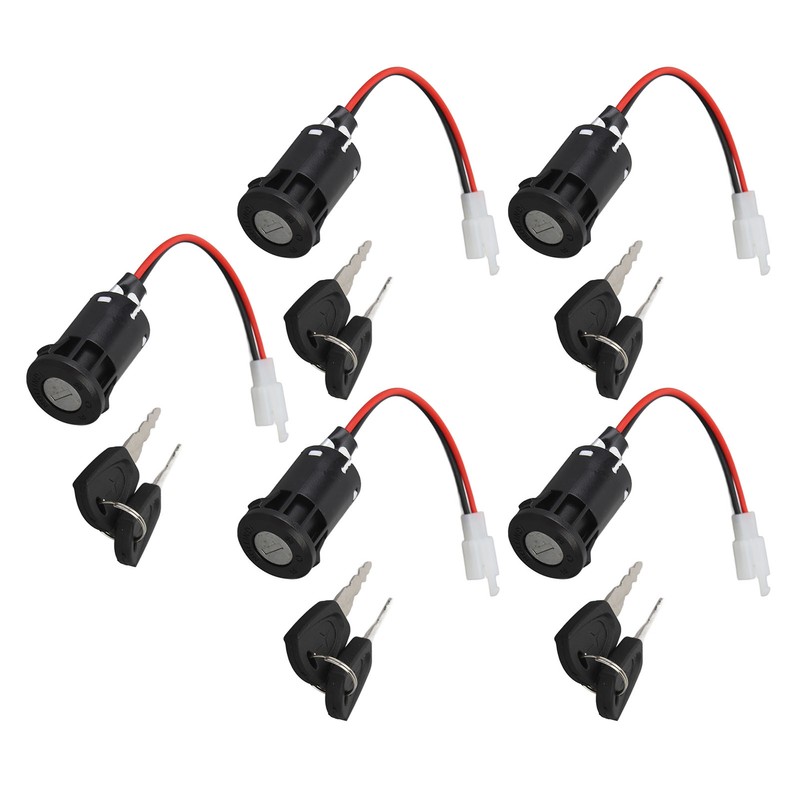 5PCS Motorcycle Ignition Switch with 10PCS Keys Short Wire Engine