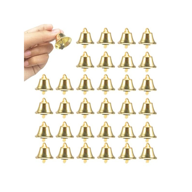 60PCS 26mm/1inch Gold Bells Mini Liberty Bells for Crafts Favor
