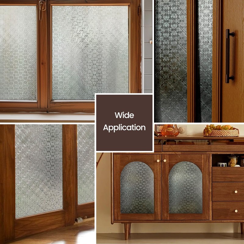 3D Stained Glass Window Film, Decorative Window Privacy Film for