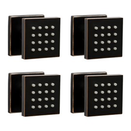 Showerhead Body Spray, HOMEDEC 2inch Brass Square Massage Shower Jet Can 360 Swivel, Oil Rubbed Bronze, 4 pack