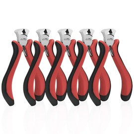 HOUSERAN End Cutting Pliers 4"/10cm-5 Pack End Cutting Pliers for Jewelry Making with Spring Loaded for DIY, Craft, Repairing