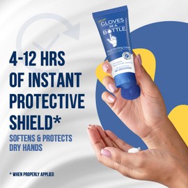 Gloves In A Bottle Gloves In A Bottle Psoriasis Eczema Relief Hand Lotion Travel Size - Shielding Lotion for Women, Men, 6 months old or older babies - Cracked Hands Repair Cream - 3.4 oz