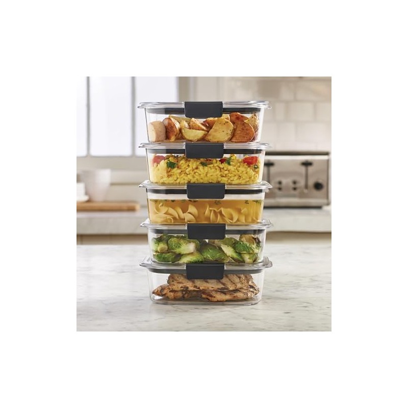 Rubbermaid Brilliance - Recipiente para alimentos, 3.2 tazas, paquete de