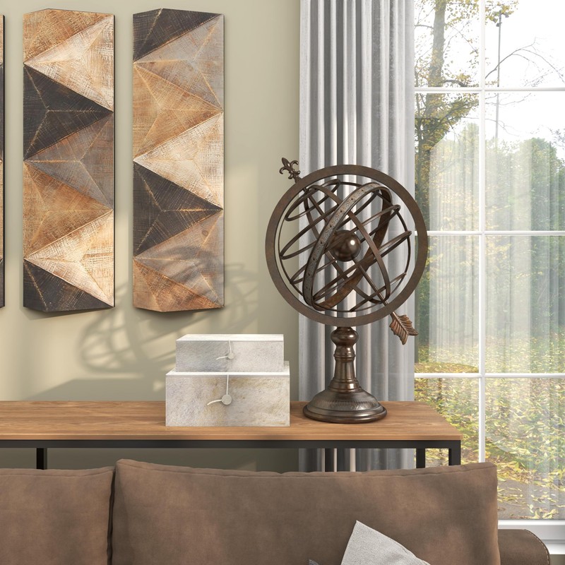 Deco 79 Metal Compass Armillary Globe, 17" x 14" x