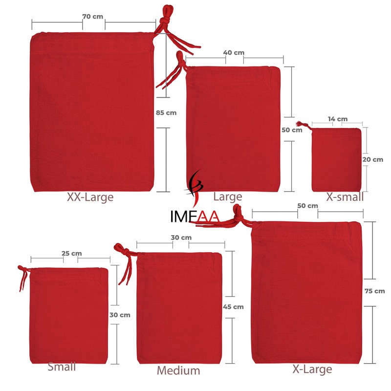 IMFAA Large(40x50) Drawstring Laundry Sack, Stocking, Storage, Muslin 100% Cotton