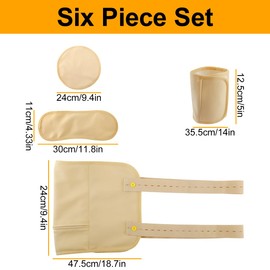 Lotsdonxia 6PCS Castor Oil Packs Soft Hot Packs Conditioning Adjustable Oil Spill Resistant Washable Waist Belt Enhances Liver Detoxification and Colon Cleansing