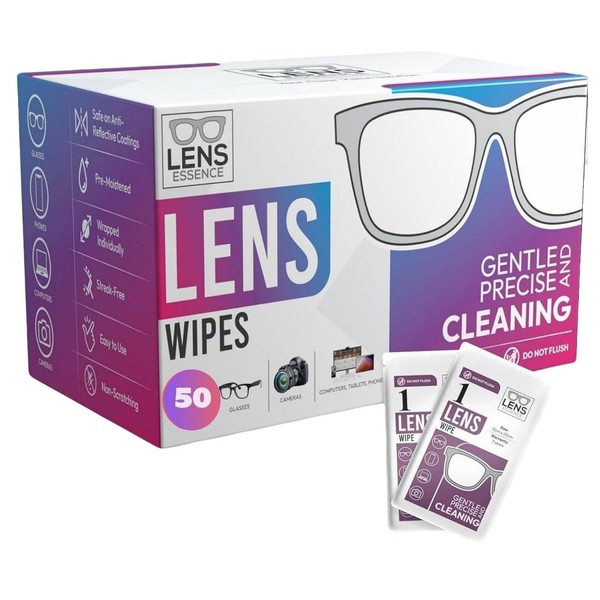 LensEssence - Premium Lens Wipes for Eyeglasses and Screens –