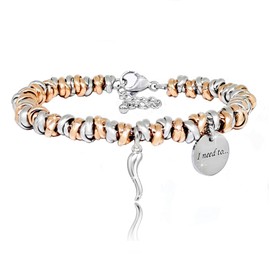 SAGA GIOIELLI® Women's Bracelet I Need To ...Collections Protection, Happiness, Vouchers (Horn), Stainless Steel, Stainless Steel