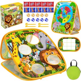 JoyRapt Bean Bag Toss Outdoor Toys for Toddlers Kids, Cornhole Outside Toys for Kids Ages 3-5, Carnival Game Toodler Kids Outdoor Indoor for Ages 5-7 (Animal)