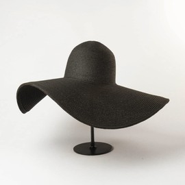 VASANA Womens Large Brimmed Garden Beach Big Summer Sun Hat Beachwear Wide Floppy Hat Black