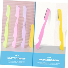 FRCOLOR 2sets Female Eyebrow Razors Portable Foldable Safe Gentle Trimmer Perfect Present for Women 8pcs*2