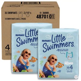 Huggies 36 Total Huggies Little Swimmers Baby Swim Disposable Diapers 24-34 lbs Medium