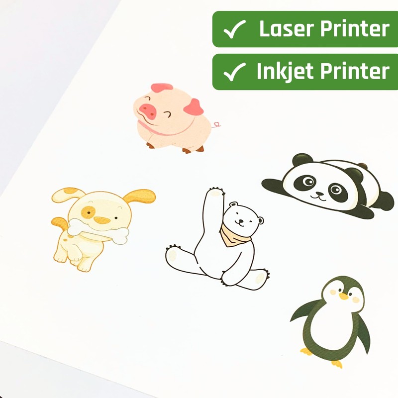 15 Sheets - Sticker Paper for Printer A4, Laser/Inkjet Printable,