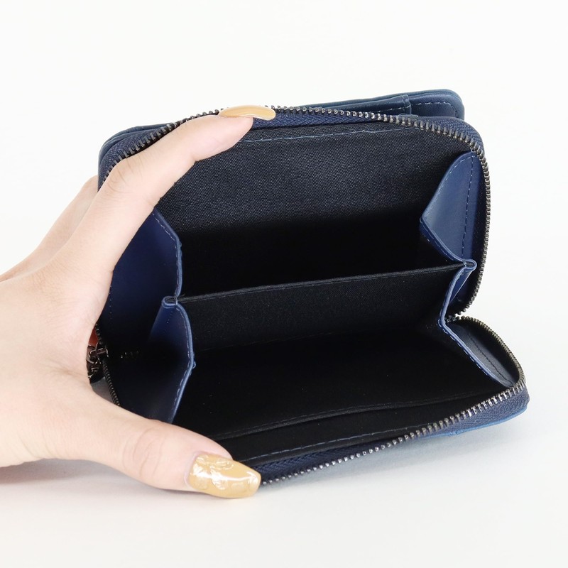 Logo Spark Men's Bi-fold Wallet, Round Zipper, Slim, Embossed, Embossed