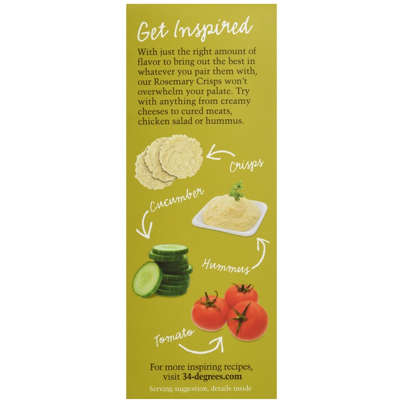 34 Degrees Crisps | Rosemary Crisps | Thin, Light &