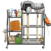 TORACK Garden Tool Organizer with Wheels, Rakes Shovels Yard Tools