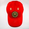 Damier Langevinè® Designer Trendy Distressed Fire Red Baseball Cap Lion