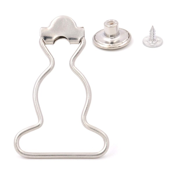 Amanaote 1" Inside Bottom Width Silvery Dungaree Fastener Overall Clip