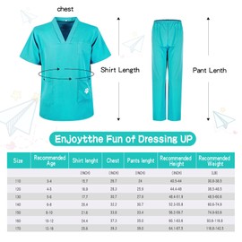 S3XY-FIV5 Kids Nurse Costume Doctor Costume Dentist Costume For Kids Play House Pretend Play Dress Up Party Green 12-16 yrs 170cm