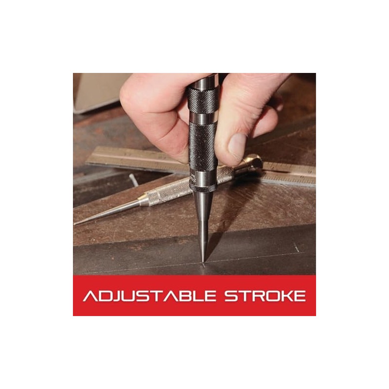 Starrett Steel Automatic Center Punch with Adjustable Stroke - 5-1/4"