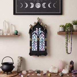 Gothic Crystal Display Shelf, Goth Wall Decor Witchy Spiritual Home Decor