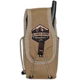 Alaska Guide Creations in-line Camo Accessory Pouch | Adapter GPS Radio Holder | One Size Fits Most Walkie Talkie Pack (Coyote Brown)