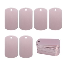 Aluminium Engraving Blanks Aluminium Rectangle Blank Tags Stamping Blanks Engraving Blanks Dog Tag 25 Pack (Pink)