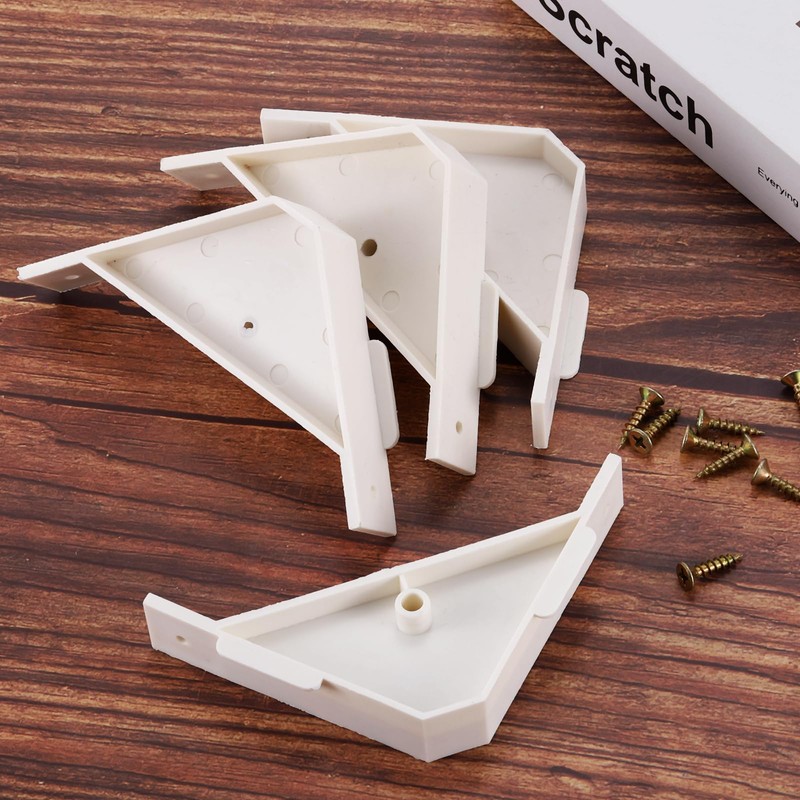 uxcell 8 PCS 90 Degree Plastic Triangle Bracket, Corner Support