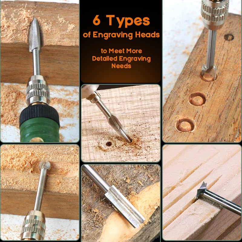 Wood Carving Drill Bits Set Compatible with Dremel Rotary Tool
