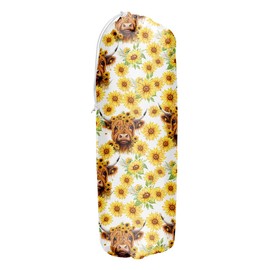 Highland Cattle Cow Plastic Bag Holder, Grocery Bag Holder, Plastic Bag Storage Organizer, Plastic Bag Holders for Grocery Bags, Sunflower Home Kitchen Decor, Gifts for Women Mom Grandma