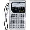 Portable AM FM Radio Compact Transistor Radio Pocket Radio Silver