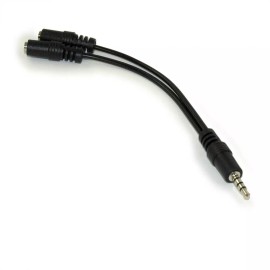 My Cable Mart 4 Conductor TRRS Male to 2-3.5mm Female Audio/ Microphone Break-out Adapter