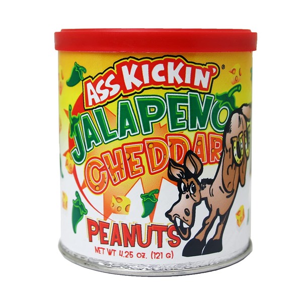 KICKIN’ Jalapeno Cheddar Peanuts – 4.25oz - Ultimate Gourmet Gift Peanuts - Try if you dare!