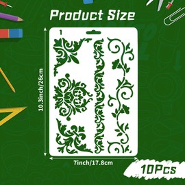 REEKNOKOL Plant Stencils, 10Pcs Stencils for Crafts Reusable Fairy Stencils for Painting Assorted Stencils Natural Butterfly Stencil for Painting DIY Art Crafts Scrapbook Wall Décor