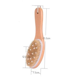 TOVINANNA 1pc Wood Handle Body Care Brush Exfoliating Back Scrubber for Spa Deep Cleansing and Dry Brushing Ergonomic Design for Smooth Skin and Hard Reach Areas