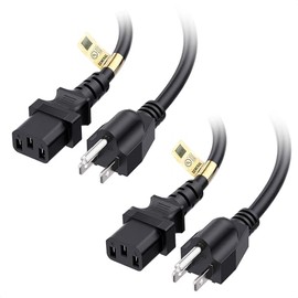Cable Matters Paquete de 2 cables de alimentación de monitor de computadora de 3 clavijas de servicio pesado de 16 AWG en 6 pies (NEMA 5-15P a IEC C13): Cable Matters