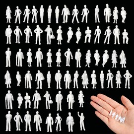 SINJAETRQ 80 Pcs Mini People Figures 1:100 Scale Unpainted Plastic