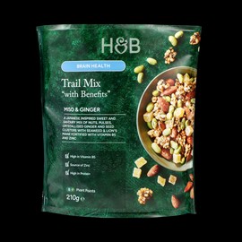 Holland & Barrett Brain Health Trail Mix "With Benefits" Miso & Ginger 210g