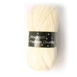 Woolcraft New Fashoin - Chunky Knitting Yarn/Wool - 100g Double Knit Ball -27 Shades (Cream - 103)