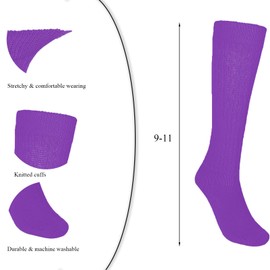 MAGIDOVE 3 Pairs Slouch Socks for Women Assorted Colors 80s Accessories Set (US, Alpha, One Size, Regular, Regular, RED, BLUE, PURPLE)