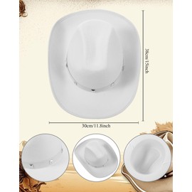 Yaomiao 70s Hippie Womens Fringe Vest Western Felt Cowgirl Hat Cowgirl Costume Rivets Sleeveless Faux Suede Tassels Jacket (White,L)