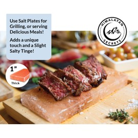 Himalayan Secrets® Salt Tiles | 8"x4"x1" | 6-Pack of One Inch Thick Salt Plates | Use for Grilling, Serving or Decor