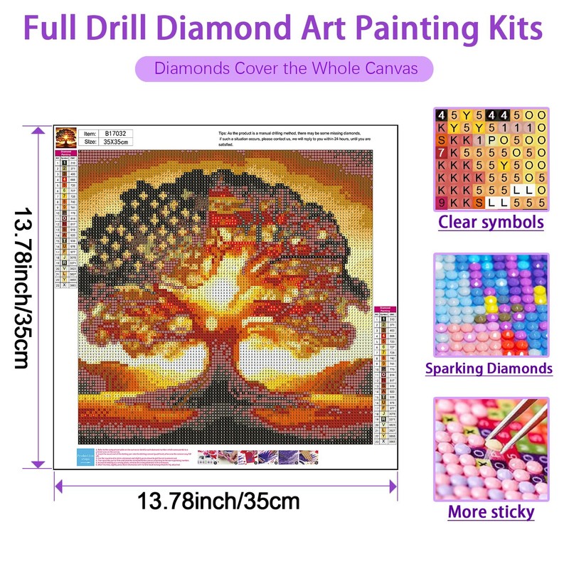 JXDXDJ 5D Diamond Painting Kits for Beginners,Ancient Tree Full Drill